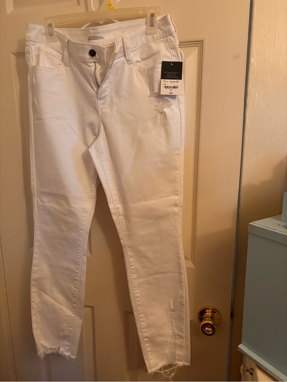 project RUNWAY White Distressed Skinny Jeans